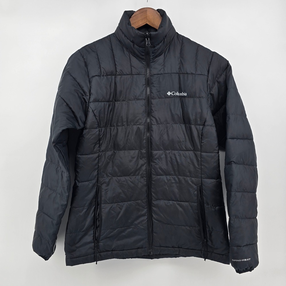 Columbia Omni-Heat Puffer Jacket Black Interchange Full Zip Insulated XL0674 S